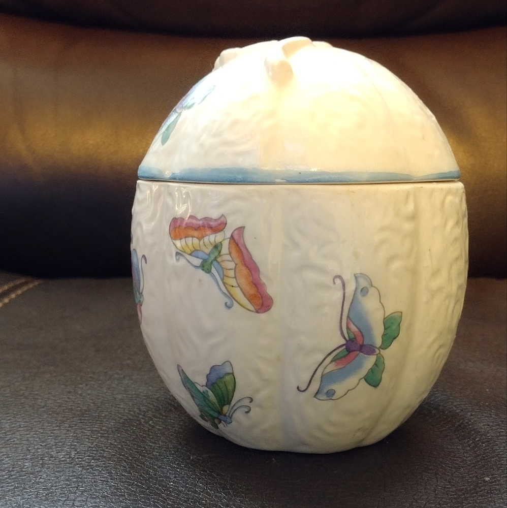 Elizabeth Arden Bone China Vanity Trinket Covered Dish, Made In Japan
